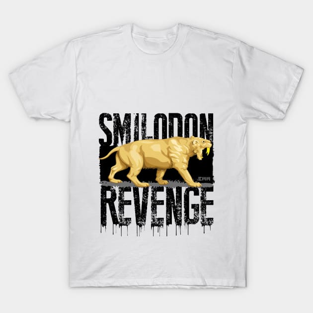 Smilodon Revenge, sabertooth tiger T-Shirt by ArtMofid